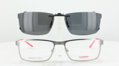Custom made for Carrera prescription Rx eyeglasses: Carrera CA8815-55X17-T  Polarized Clip-On Sunglasses