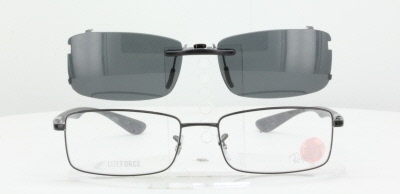 Custom made for Ray-Ban prescription Rx eyeglasses: Ray-Ban RB6286-54X17-T  Polarized Clip-On Sunglasses