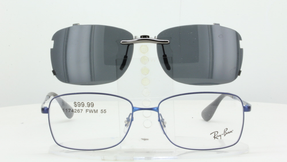 Overflødig Forfølge eksperimentel Custom made for Ray-Ban prescription Rx eyeglasses: Ray-Ban RB6336-55X16-T  Polarized Clip-On Sunglasses
